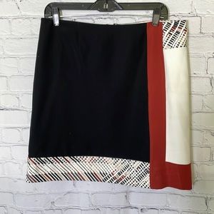 White House Black Market Black and Red Skirt